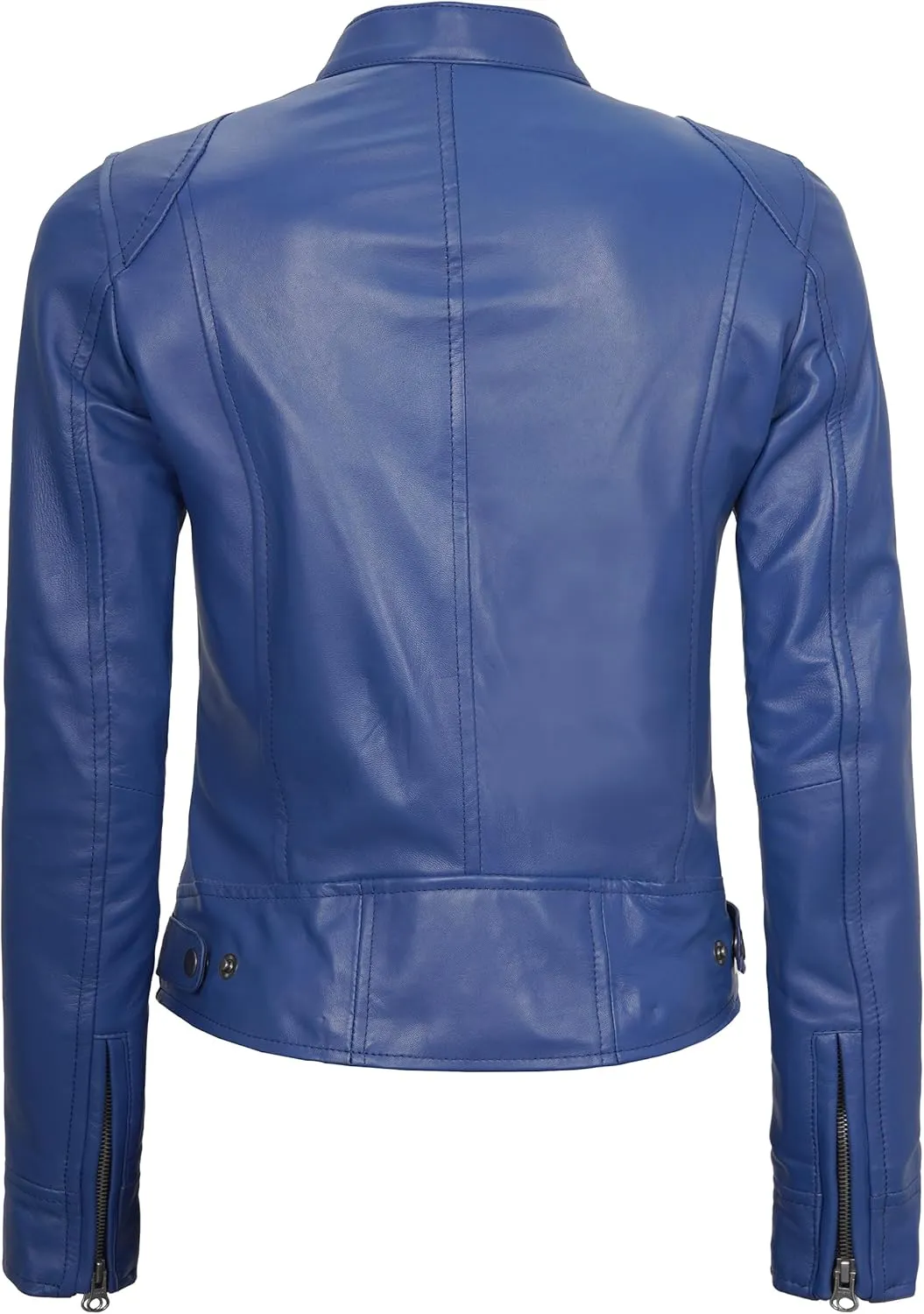 Blingsoul Real Leather Jacket Women - Cafe Racer Style Womens Leather Jackets
