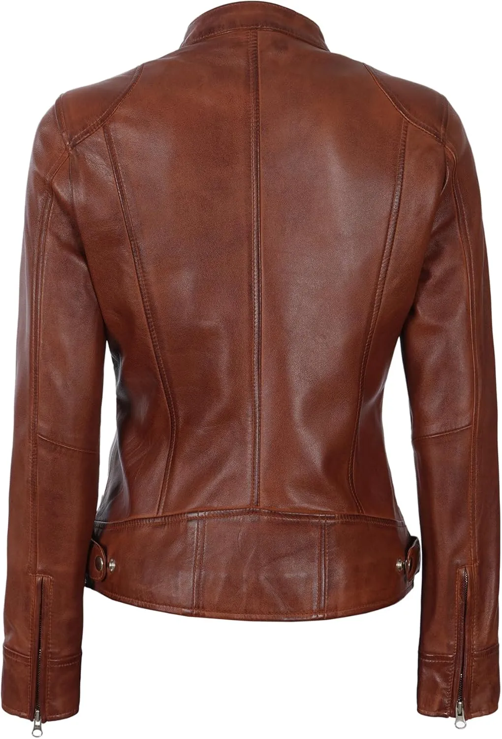 Blingsoul Real Leather Jacket Women - Cafe Racer Style Womens Leather Jackets
