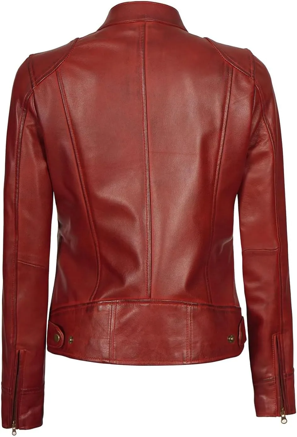 Blingsoul Real Leather Jacket Women - Cafe Racer Style Womens Leather Jackets