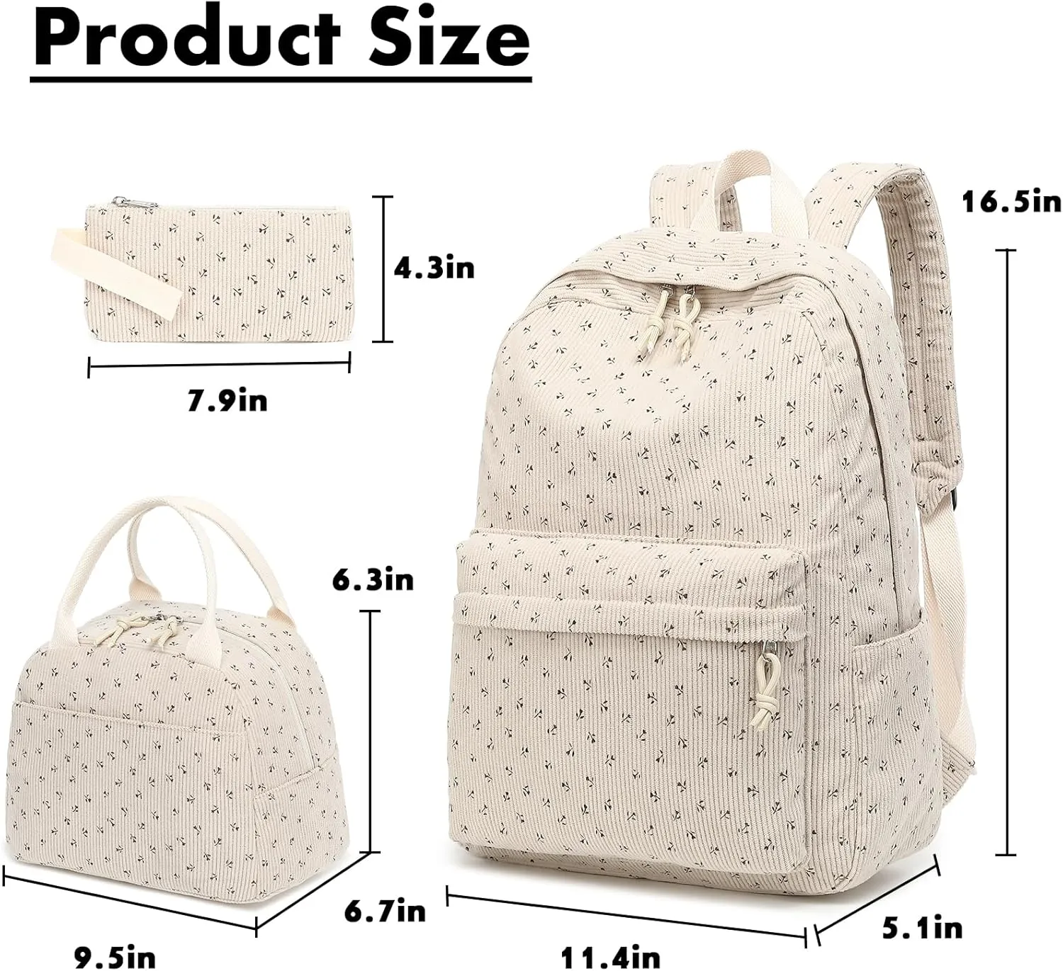 Bluboon School Backpack Teens Girls Boys Kids School Book Bags with Lunch Box Pencil Bag
