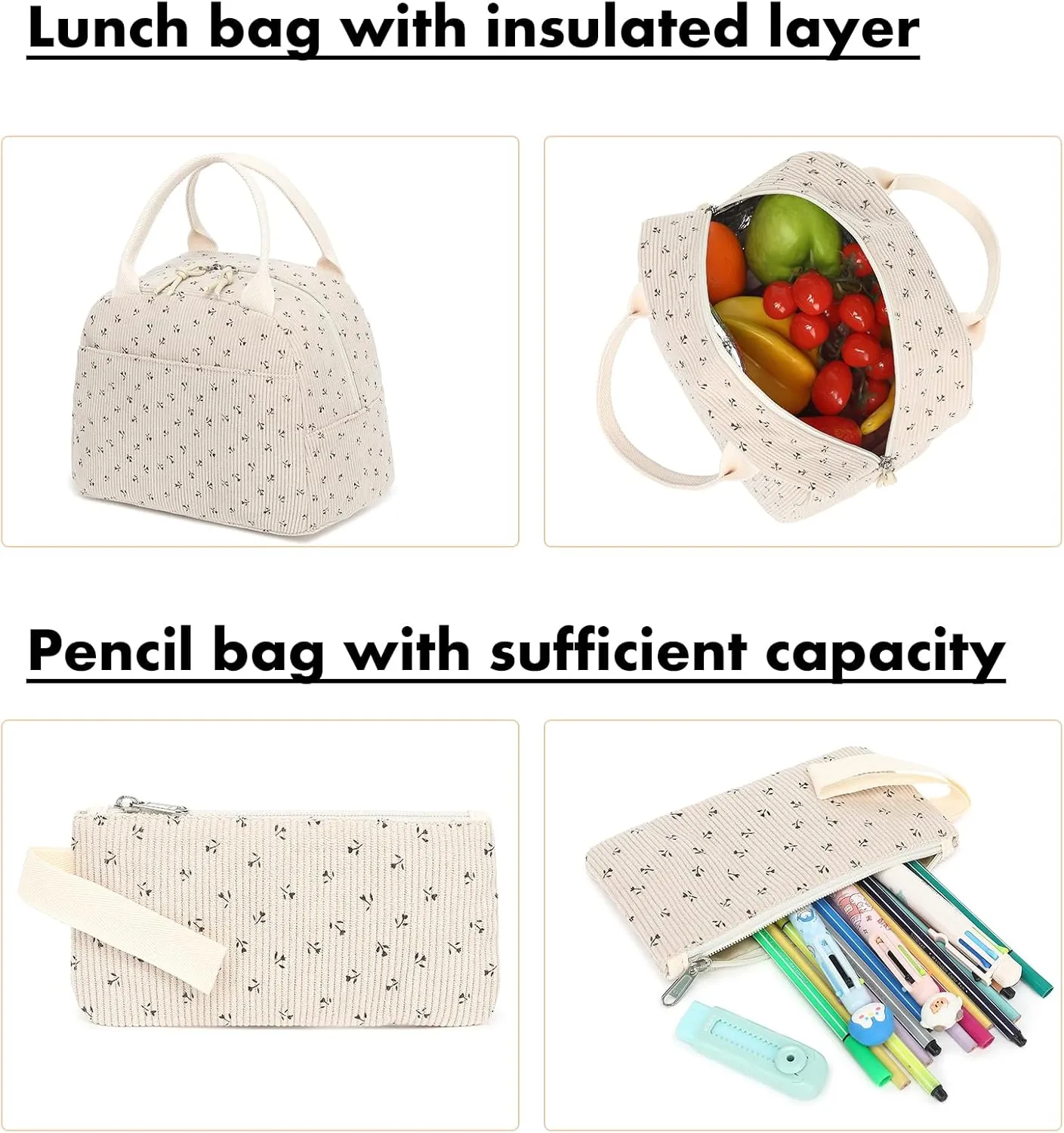 Bluboon School Backpack Teens Girls Boys Kids School Book Bags with Lunch Box Pencil Bag