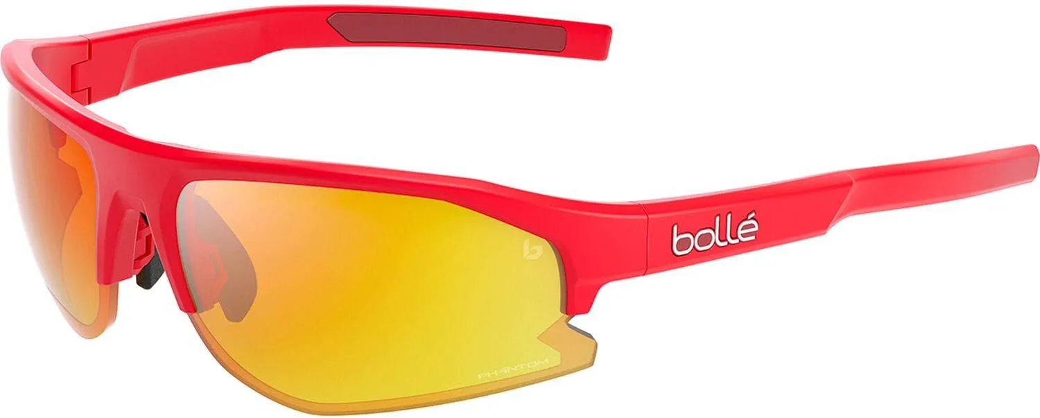 bollé BS003007 Bolt 2.0 Sport Bike Sunglasses, Red Matte - Phantom Brown Red, Large