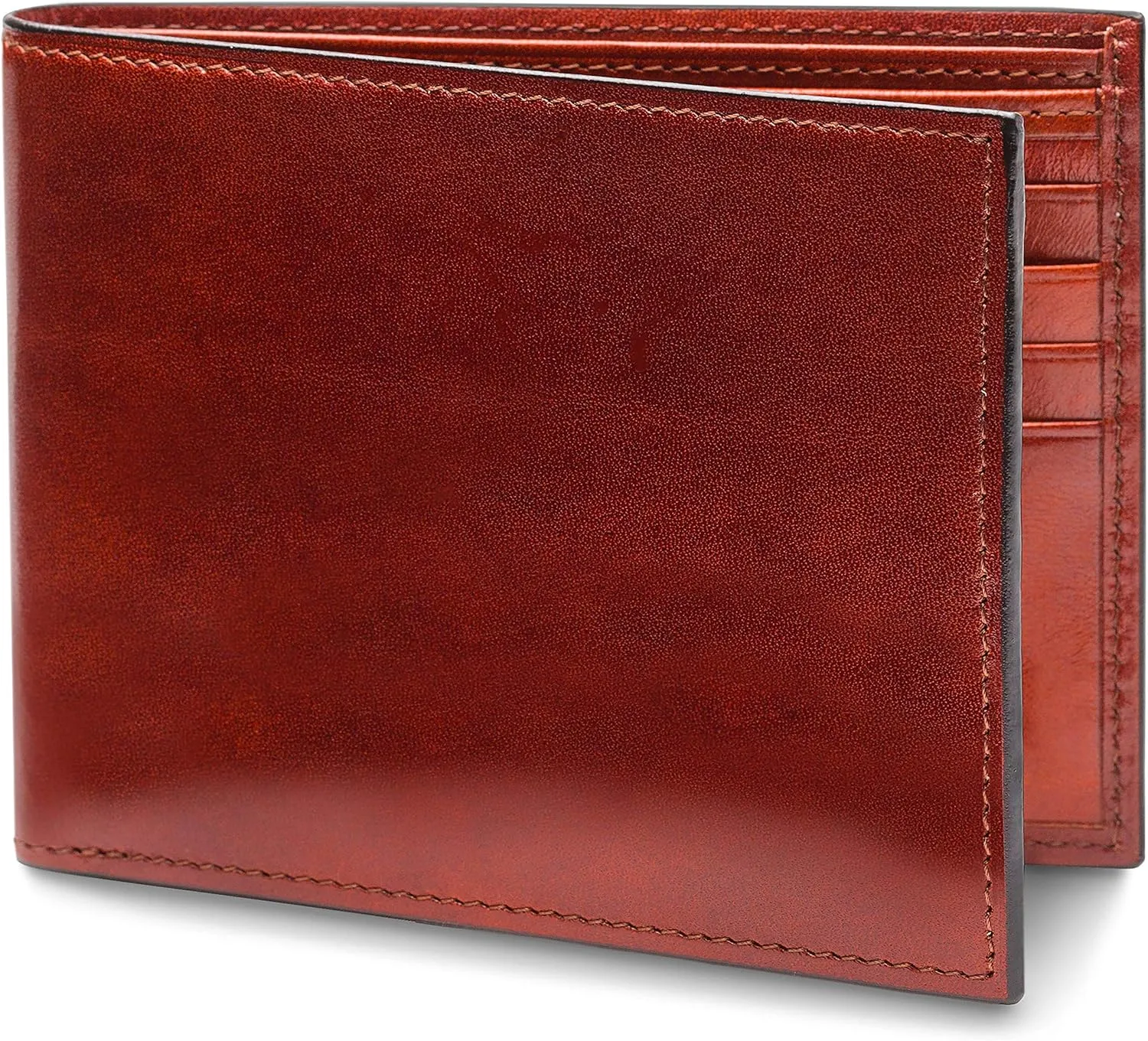 Bosca Men's Wallet, Old Leather 8-Pocket RFID Wallet for Men, Cognac