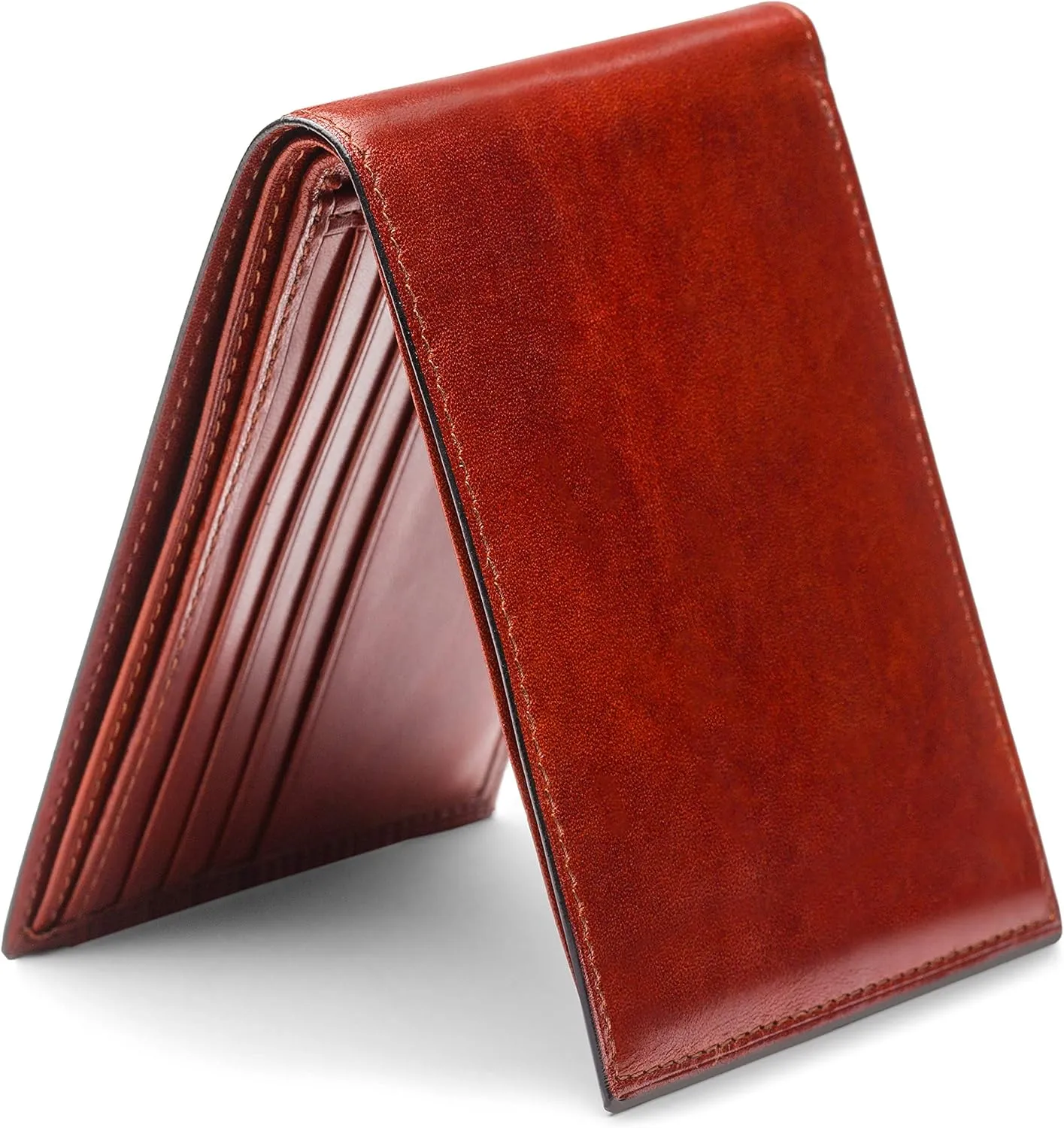 Bosca Men's Wallet, Old Leather 8-Pocket RFID Wallet for Men, Cognac