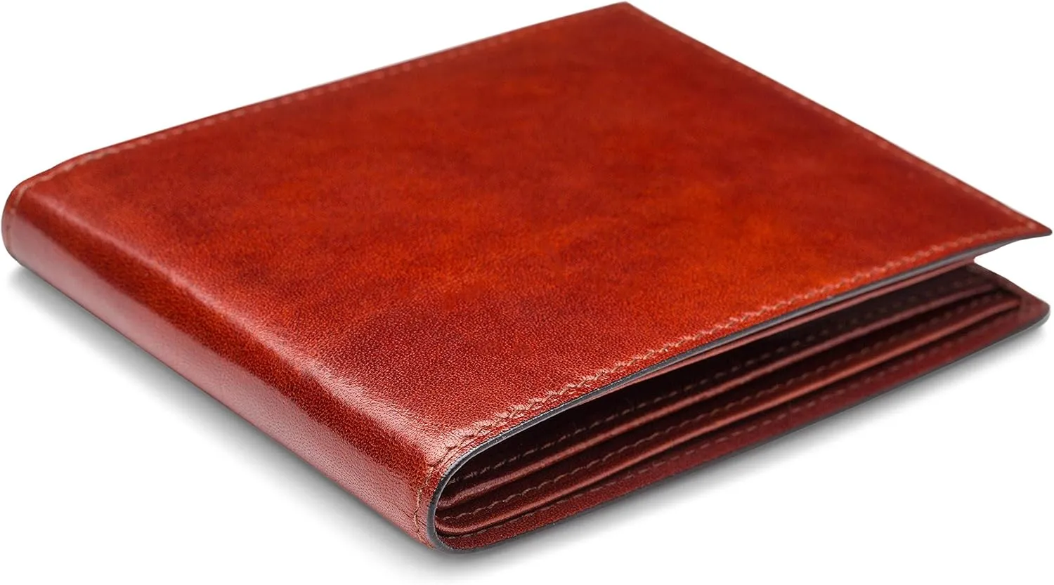 Bosca Men's Wallet, Old Leather 8-Pocket RFID Wallet for Men, Cognac