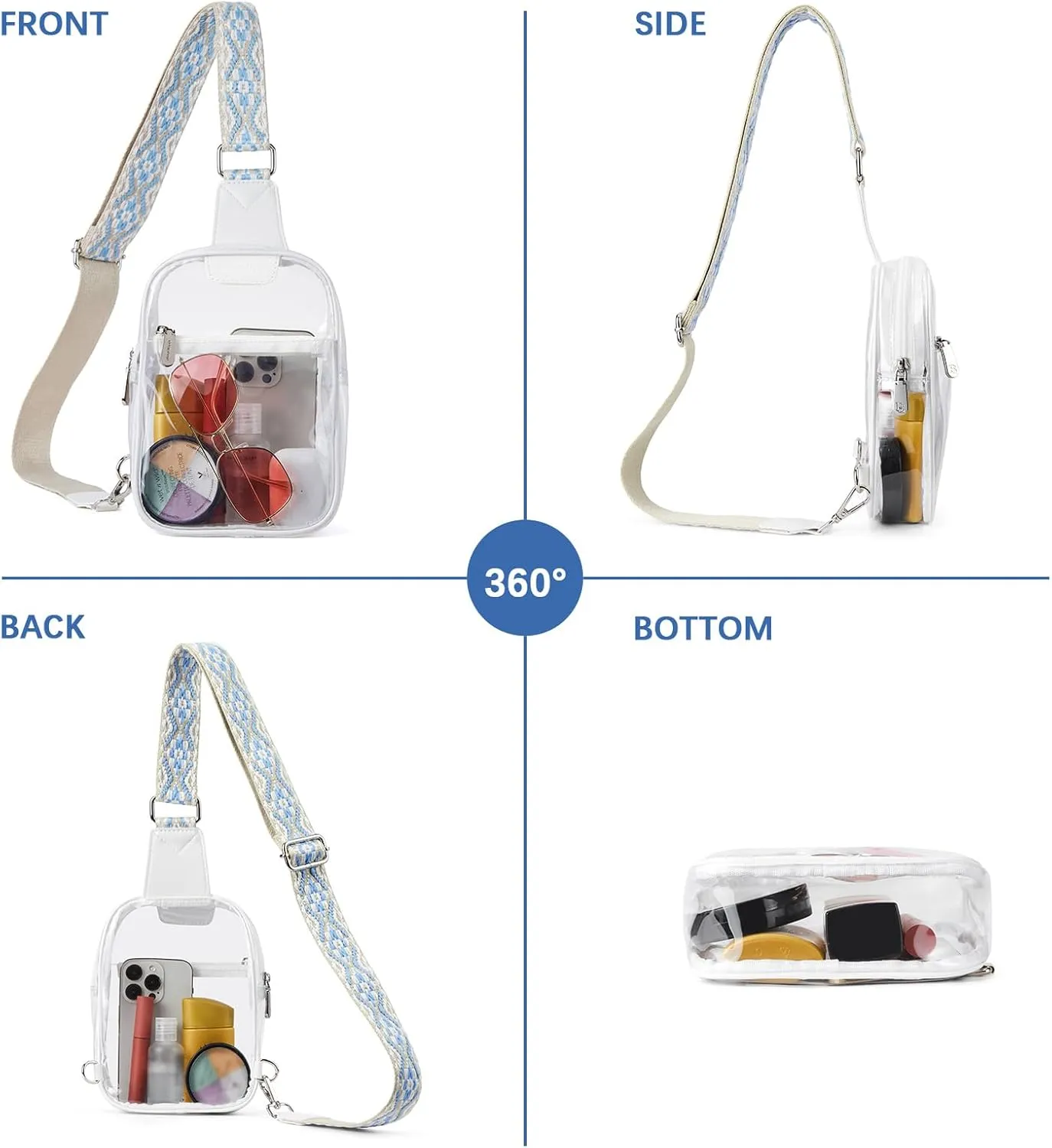 BOSTANTEN Small Sling Bag for Women Leather Crossbody Bags Fanny Pack Chest Bag for Travel