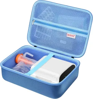 BOVKE Hard Case for Smart Nebulizer for Breathing Problems, Desktop Inhaler Nebulizer for Home Use, Storage Bag for Digital Asthma Nebulizer Machine for Adults and Kids, Space for Masks, Cables, Blue