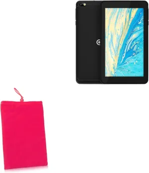 BoxWave Case Compatible with Core Innovations CRTB7001 (7 in) - Velvet Pouch, Soft Velour Fabric Bag Sleeve with Drawstring - Cosmo Pink