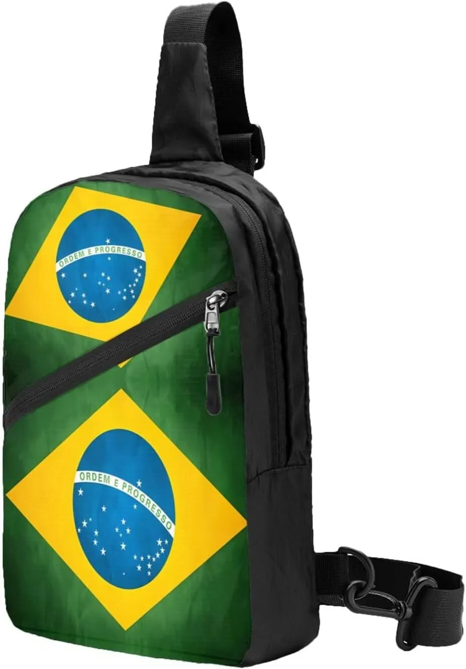 Brazil Brazilian Flag Portable Crossbody Bag Foldable Sling Bags Sports Gym Chest Daypack Reusable Shoulder Backpack Casual Diagonally Rucksack Fanny Packs