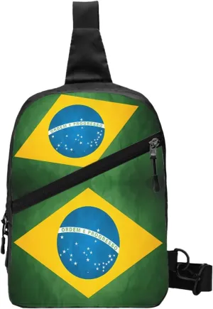 Brazil Brazilian Flag Portable Crossbody Bag Foldable Sling Bags Sports Gym Chest Daypack Reusable Shoulder Backpack Casual Diagonally Rucksack Fanny Packs