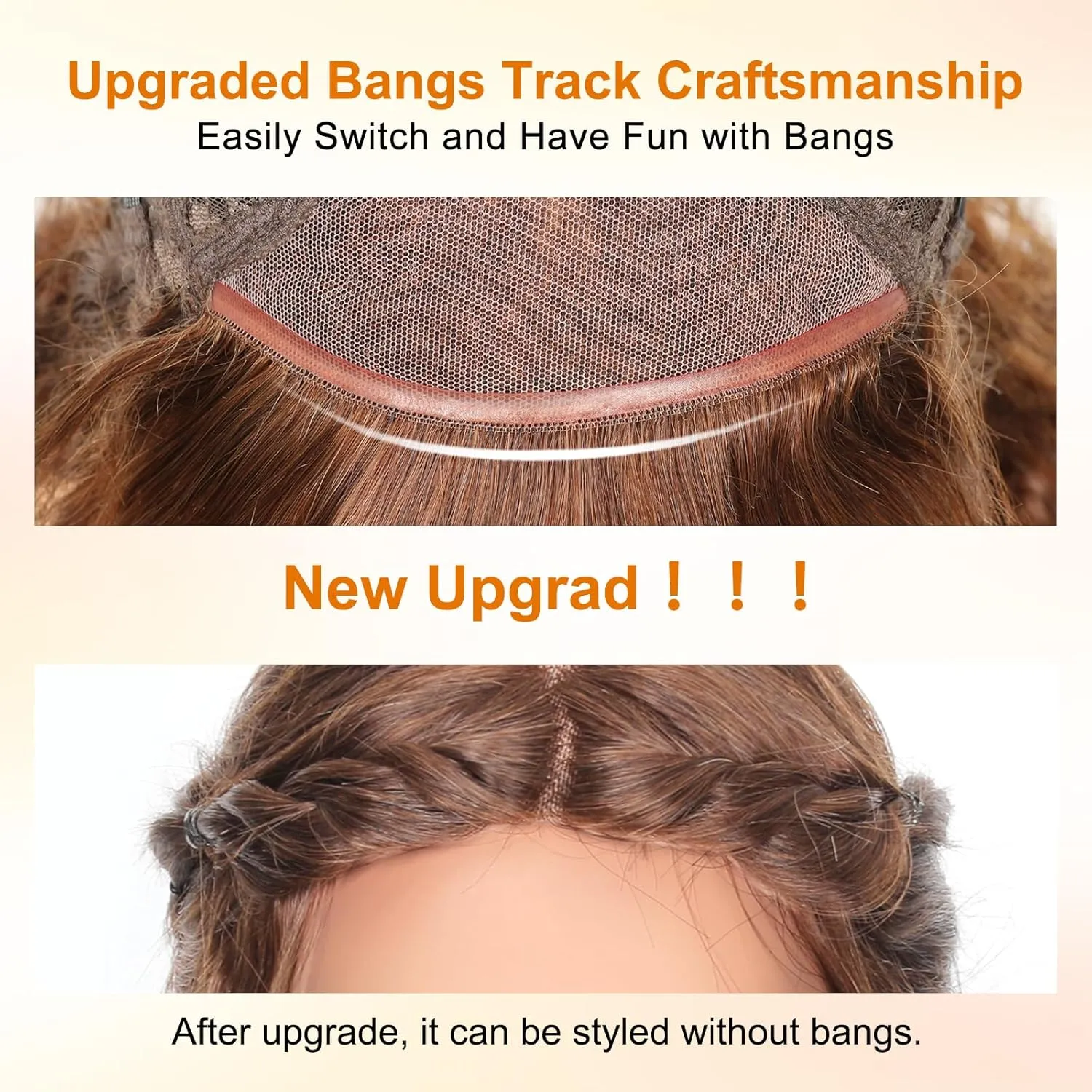 Brown 4# Body Wave Wig with Bangs Human Hair 6x4 HD Lace Front Closure Wigs Human Hair Glueless Ready to Wear and Go Color Colored Wigs Glueless for Black Women 16 Inch