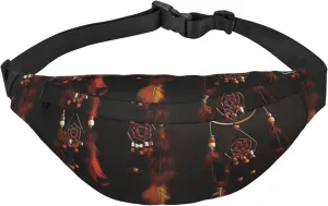 Bumbag Fanny Pack for Women Men Waist Pack Fashion Bum Bag Tiger Pattern Waist Bag for Sport Hiking Travel, Orange Metal Dream Catchers, One Size