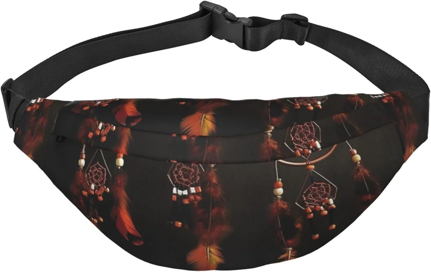Bumbag Fanny Pack for Women Men Waist Pack Fashion Bum Bag Tiger Pattern Waist Bag for Sport Hiking Travel, Orange Metal Dream Catchers, One Size