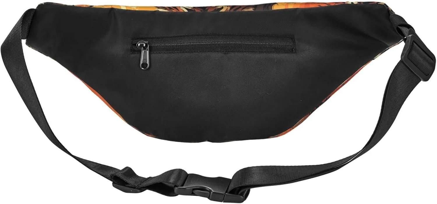 Bumbag Fanny Pack for Women Men Waist Pack Fashion Bum Bag Two Rabbits in Garland Waist Bag for Sport Hiking Travel, Domineering Tiger, One Size