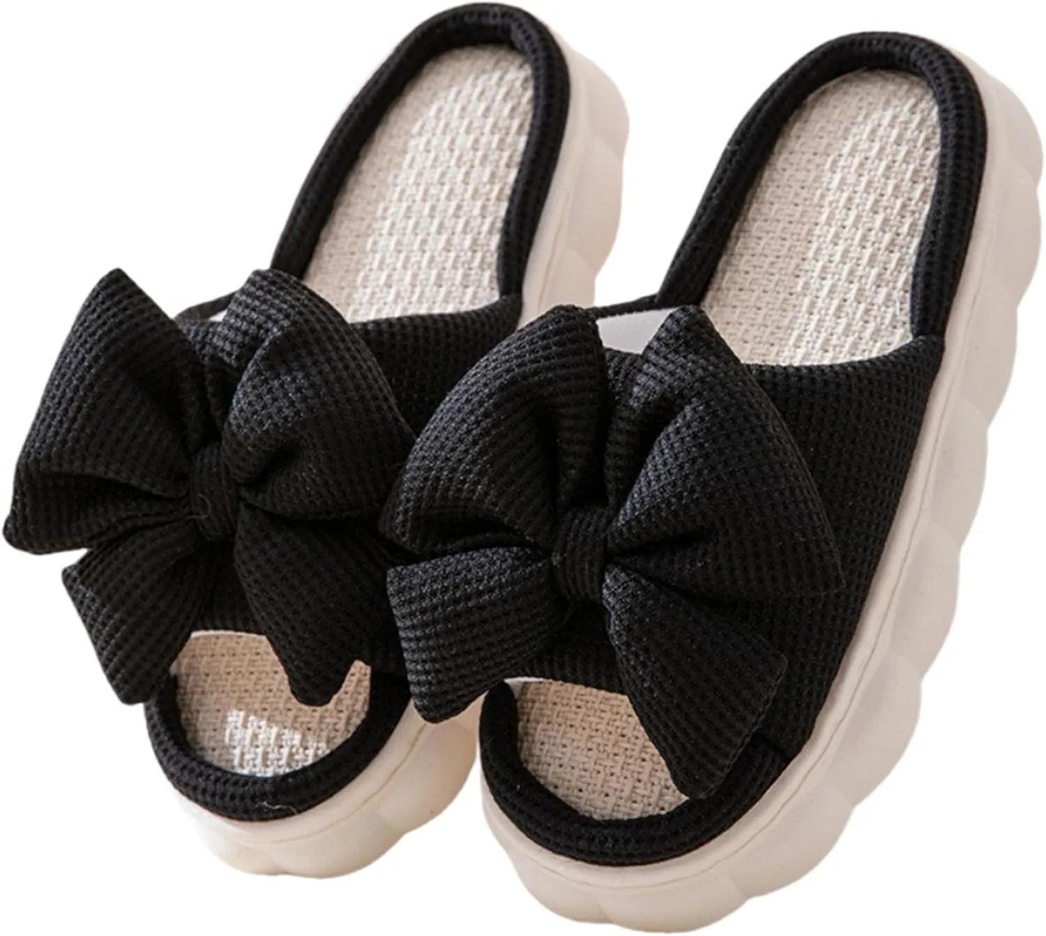 Butterfly cotton and linen slippers Home slippers Men's and women's seasonal slippers Cotton and linen slippers