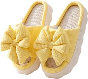 Butterfly cotton and linen slippers Home slippers Men's and women's seasonal slippers Cotton and linen slippers