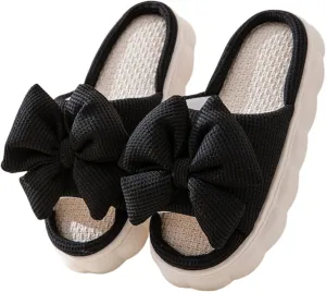 Butterfly cotton and linen slippers Home slippers Men's and women's seasonal slippers Cotton and linen slippers