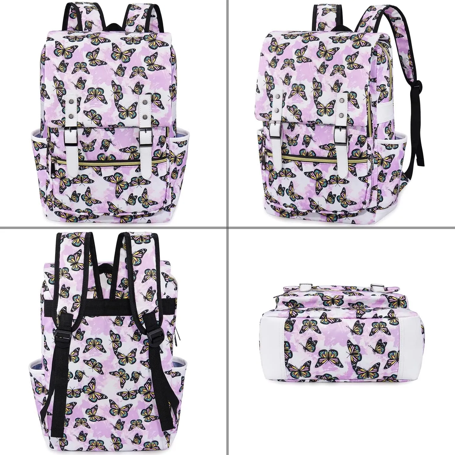 Butterfly Laptop Backpack for Girls Women,College School Bookbags for Teens