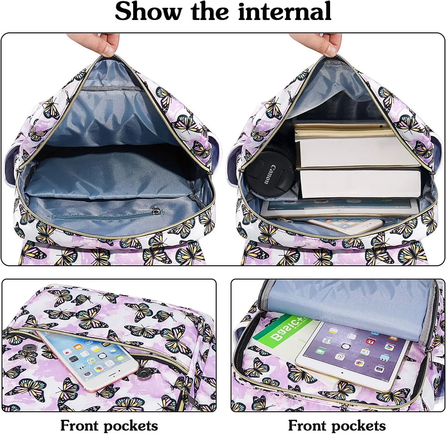 Butterfly Laptop Backpack for Girls Women,College School Bookbags for Teens