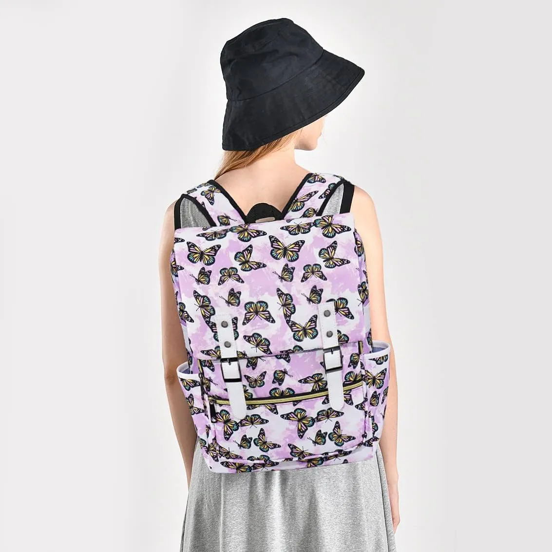 Butterfly Laptop Backpack for Girls Women,College School Bookbags for Teens