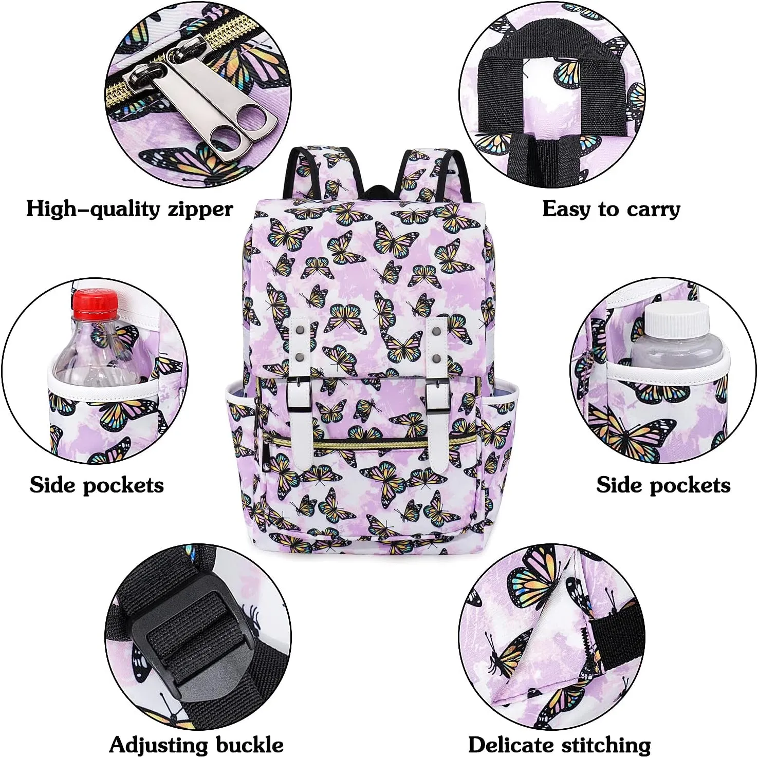 Butterfly Laptop Backpack for Girls Women,College School Bookbags for Teens
