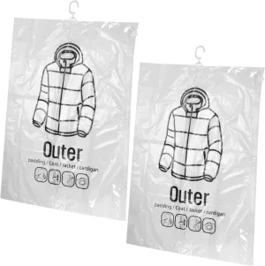 Cabilock 2pcs Hanging Vacuum Storage Bags for Clothes Compression Space Saver Bags for Travel and Home Organization Keep Bedding and Quilts Fresh and Dry