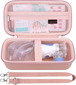 Canboc Travel Case for Portable Nebulizer, Handheld Nebulizer for Adults, Mesh Nebulizer Bag with Removable Shoulder Strap, Mesh Pocket fit Medication or Essentials, Rose Gold (Case Only)