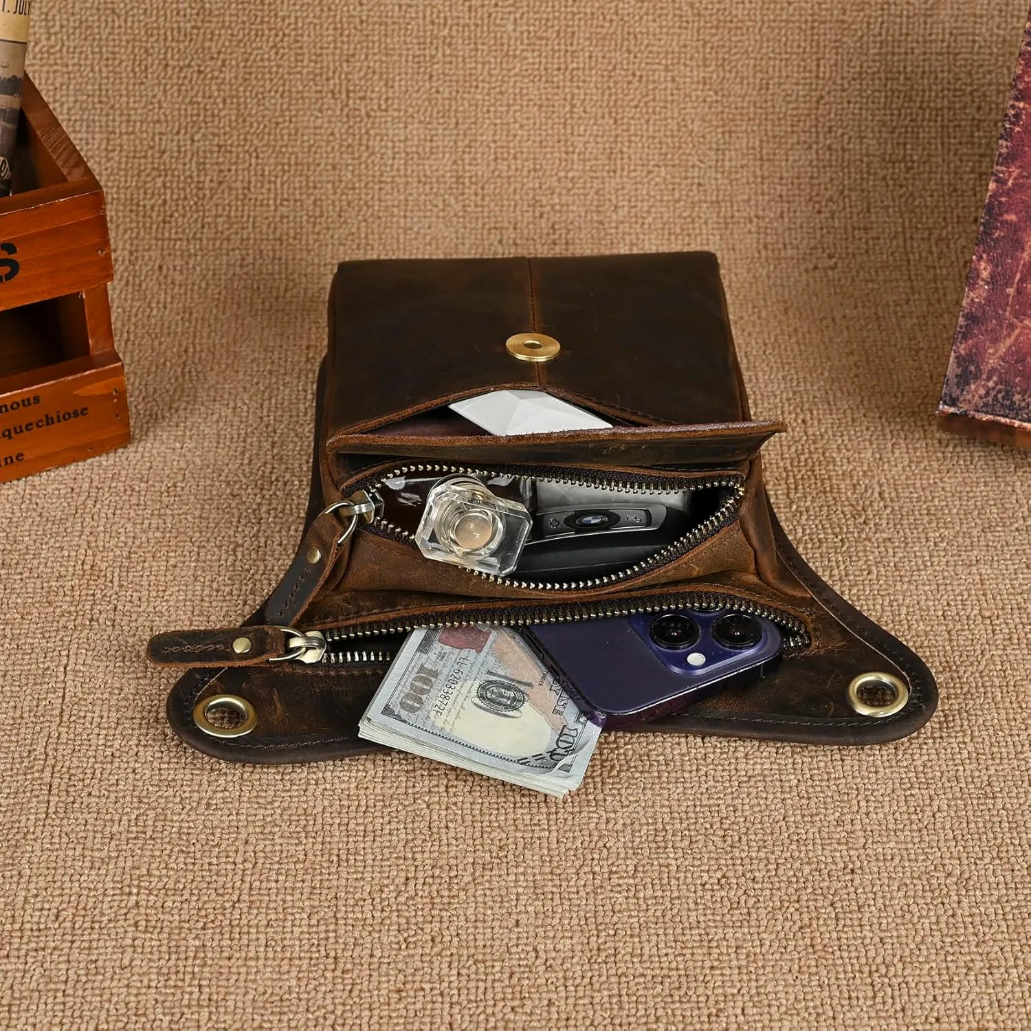 Canvas   Leather Motorcycle Travel Fanny Waist Pack Drop Thigh Leg Bag Pouch For Men Women FB2141