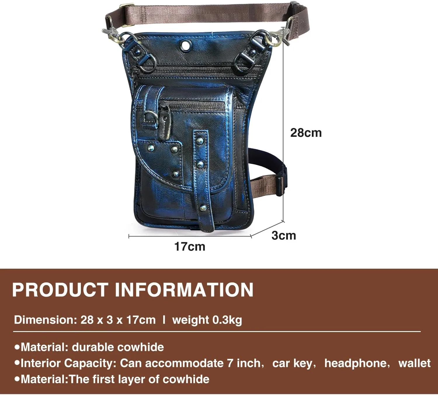 Canvas   Leather Motorcycle Travel Fanny Waist Pack Drop Thigh Leg Bag Pouch For Men Women FB2141