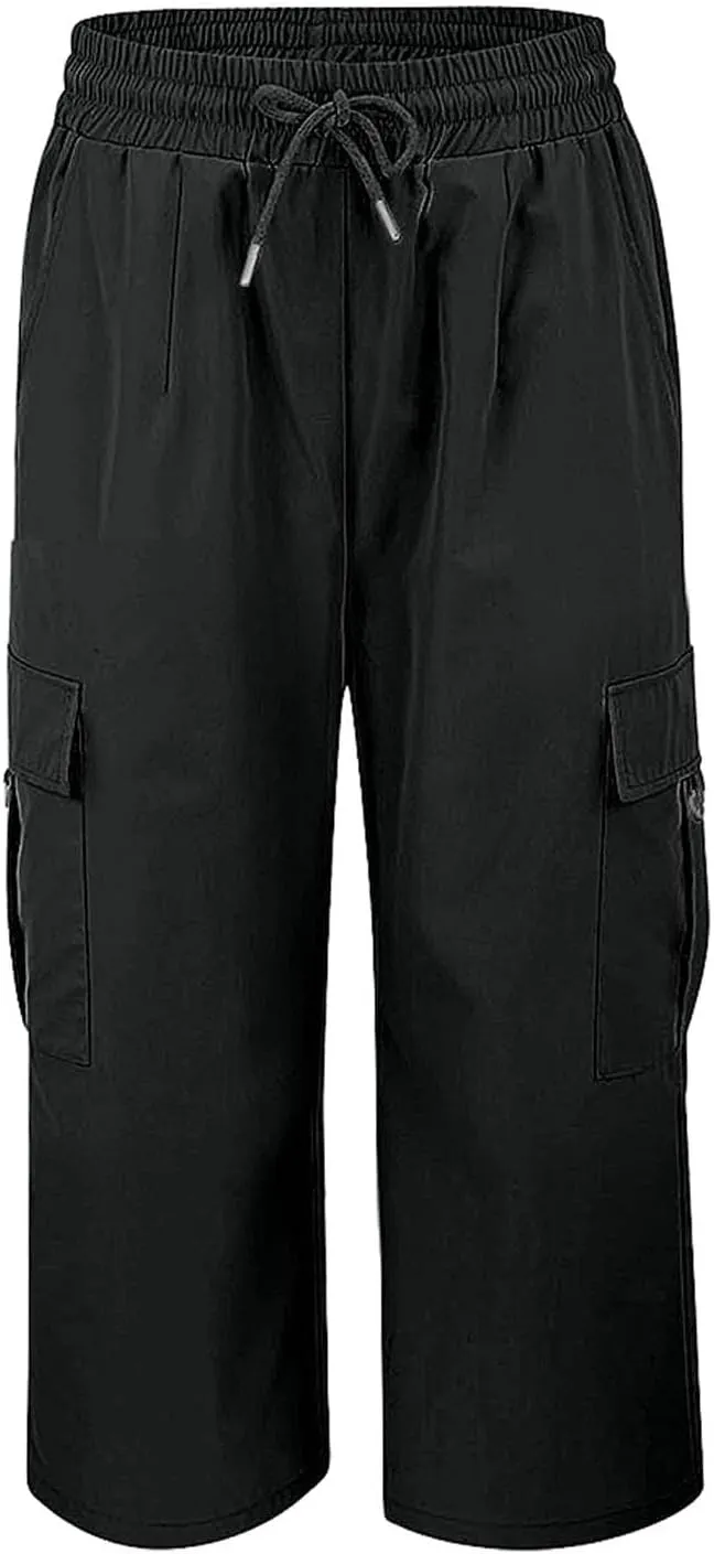 Capri Pants for Women Palazzo Lounge Pants Summer Dandelion Graphic Cropped Cotton Linen Comfy Baggy Trousers