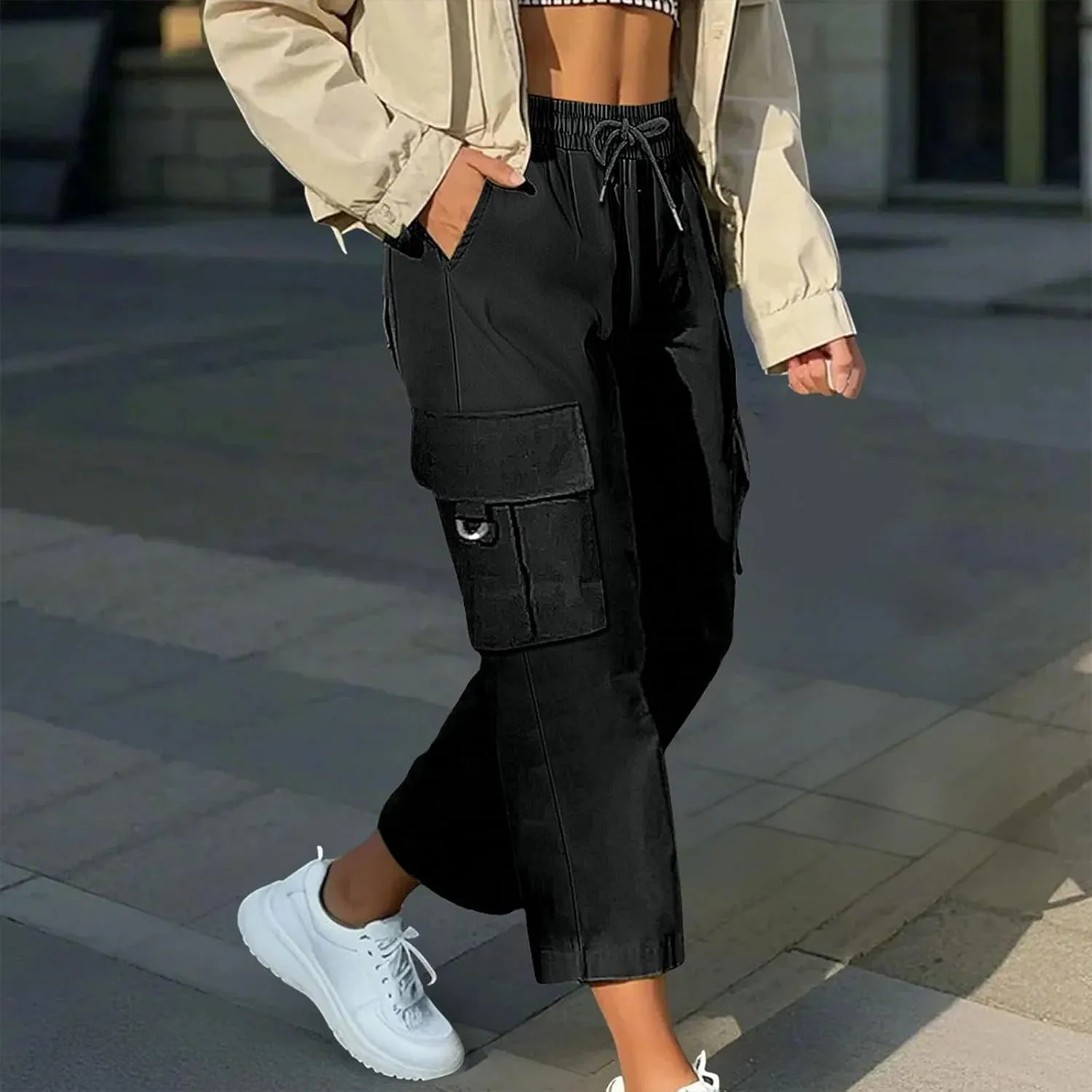Capri Pants for Women Palazzo Lounge Pants Summer Dandelion Graphic Cropped Cotton Linen Comfy Baggy Trousers