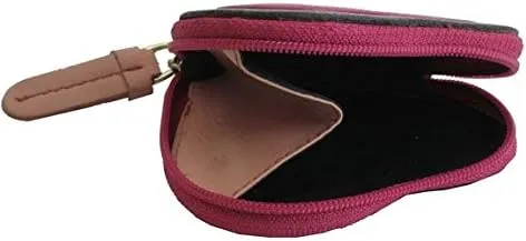 Capri RB59 Multi Colored Heart Shaped Ladies/Girls Leather Coin Purse Key Wallet With Key Chain (Berry)