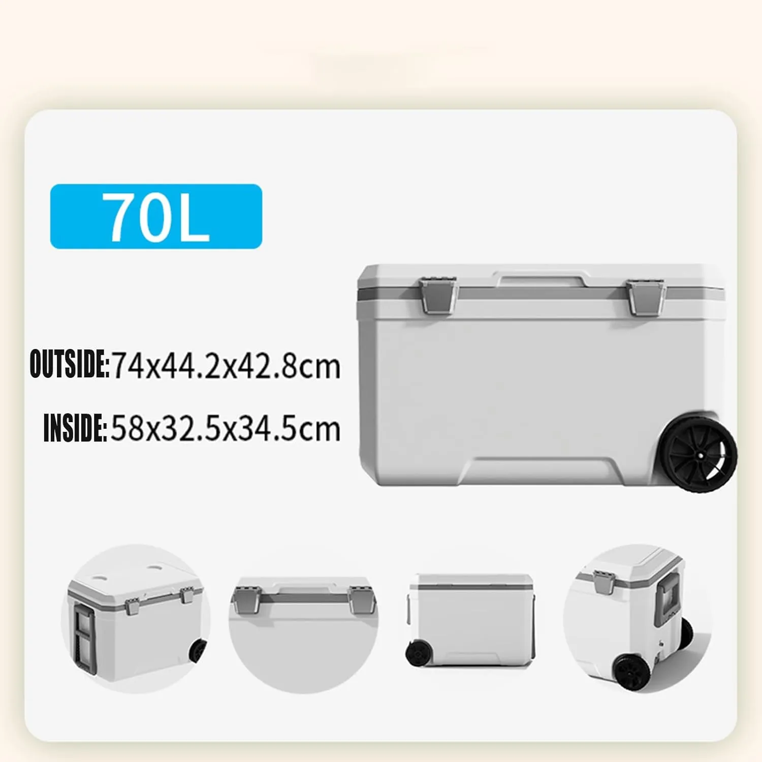 Car Camping Coolers for Maserati 3200 GT/Biturbo/Bora/Coupé/Indy/Karif/Khamsin, Waterproof Portable Cooler, Leak Proof Picnic Insulated Bag, Ultra-Light Premium Ice Chest Box,B-White-70L