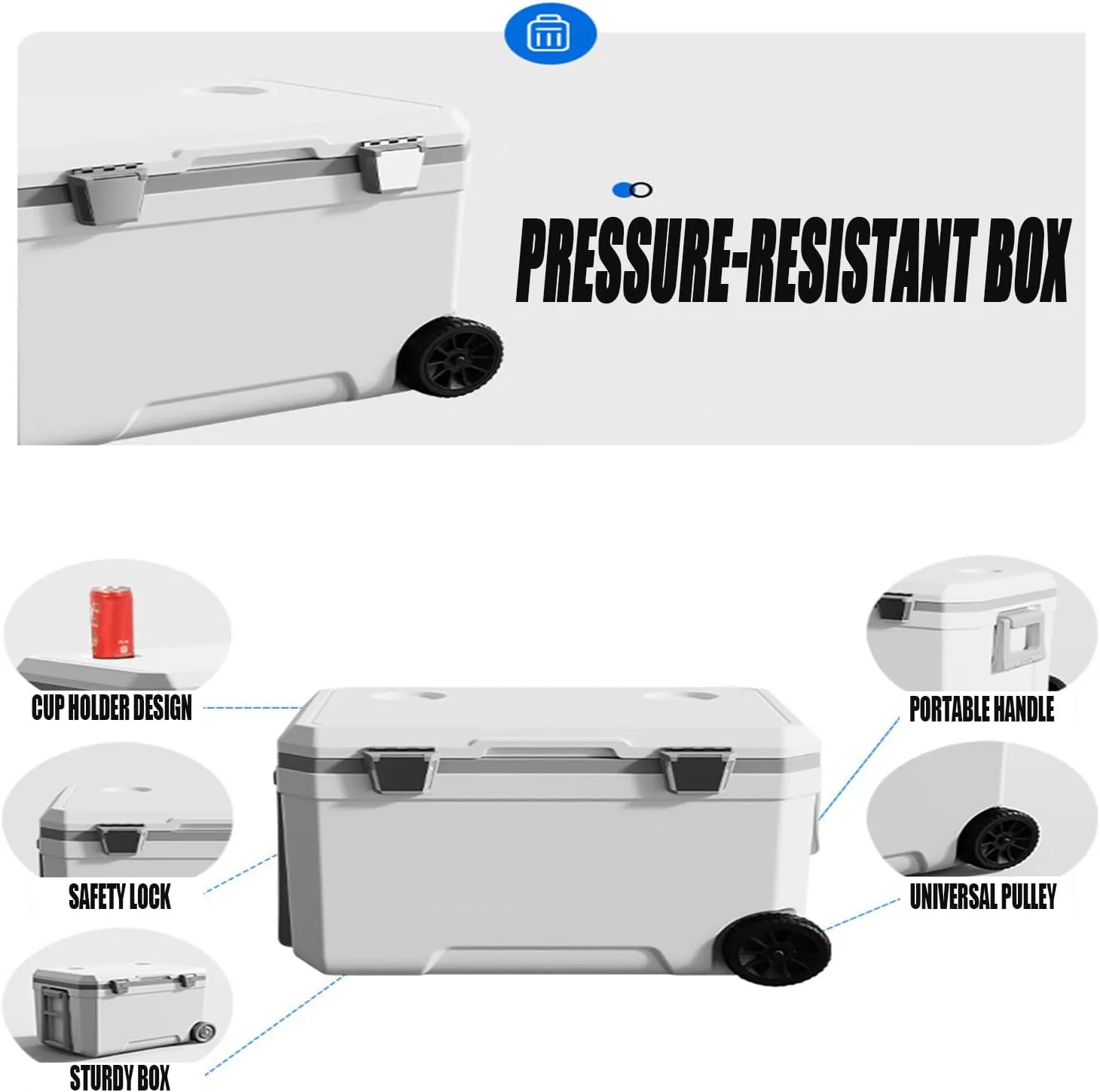Car Camping Coolers for Rolls-Royce Cullinan/Dawn/Ghost/Phantom/Spectre/Camargue, Waterproof Portable Cooler, Leak Proof Picnic Insulated Bag, Ultra-Light Premium Ice Chest Box