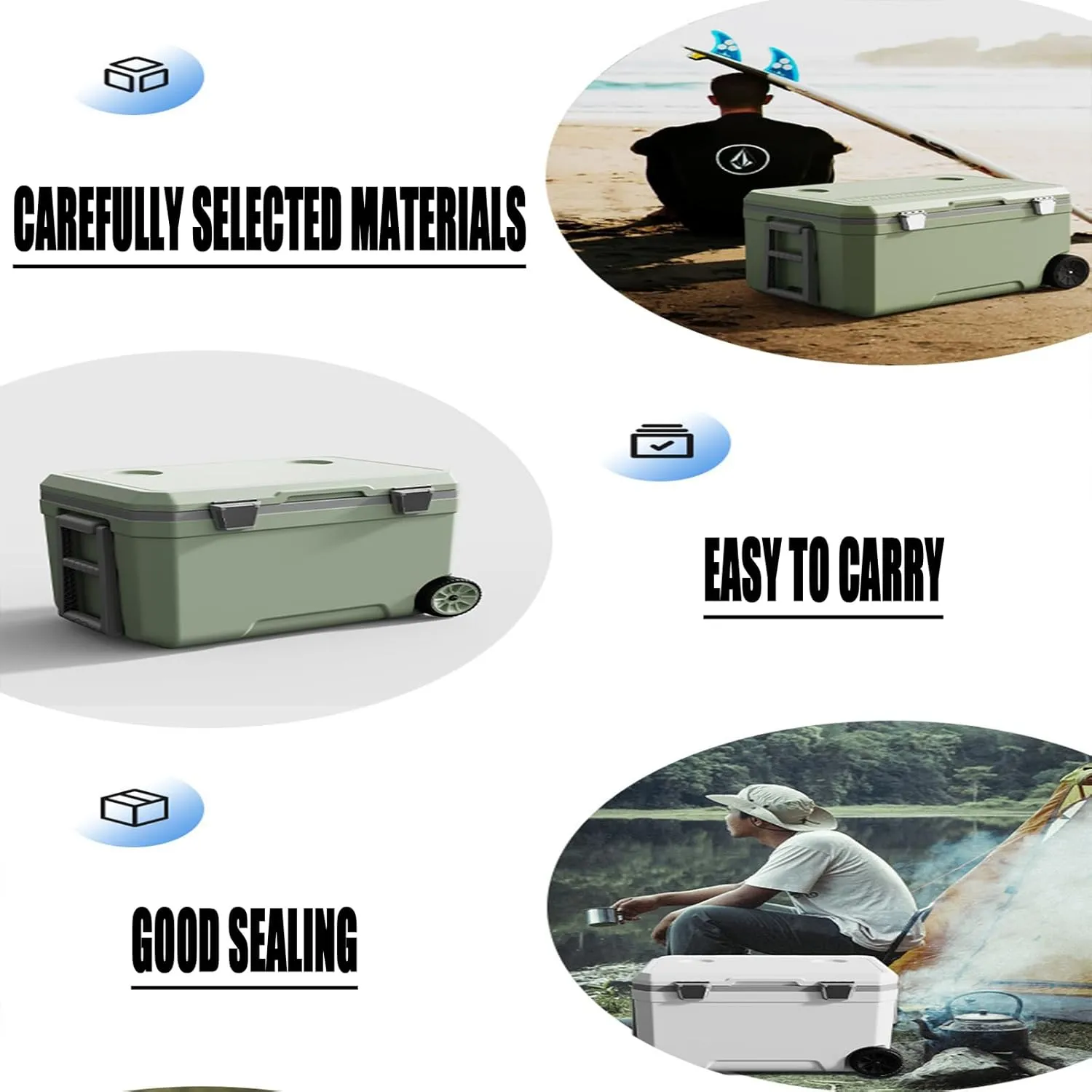 Car Camping Coolers for Rolls-Royce Cullinan/Dawn/Ghost/Phantom/Spectre/Camargue, Waterproof Portable Cooler, Leak Proof Picnic Insulated Bag, Ultra-Light Premium Ice Chest Box