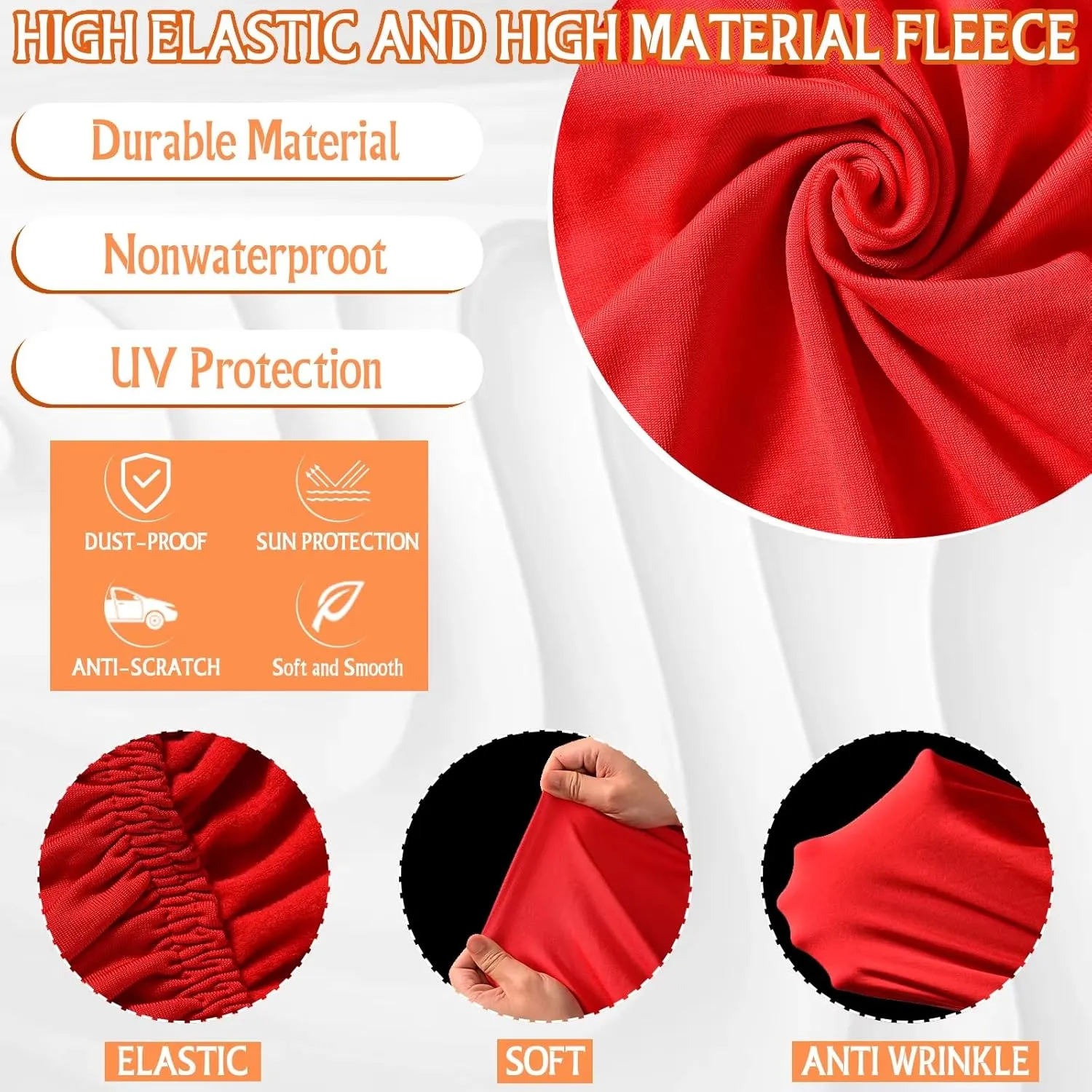 Car Custom Cover for Aston Martin DBX Velvet Stretch Soft Satin Full Coverage All Weather Protection with Logo Various Occasions,Red Style