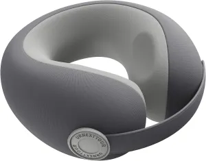 Car Pillow for Little Kids Travel Neck Pillows, Memory Foam Neck Support Travelling Pillow with Washable Cotton Pillowcases and Storage Bag, for Airplane, Train, Flight and Home Use Grey