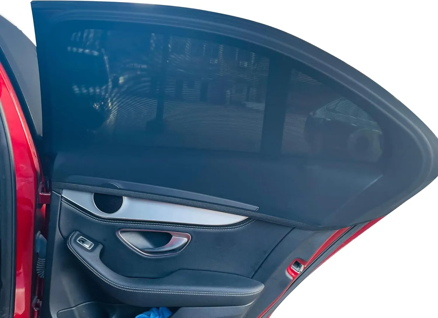Car Rear Side Window Sunshade -2 Pack,Mesh Baby sedans car Window Screen,Breathable Soft Nylon Sock stly,Double Layer Privacy Protection,Elastic mesh car Shade fit Most Vehicles(Max43.5"*30.5")