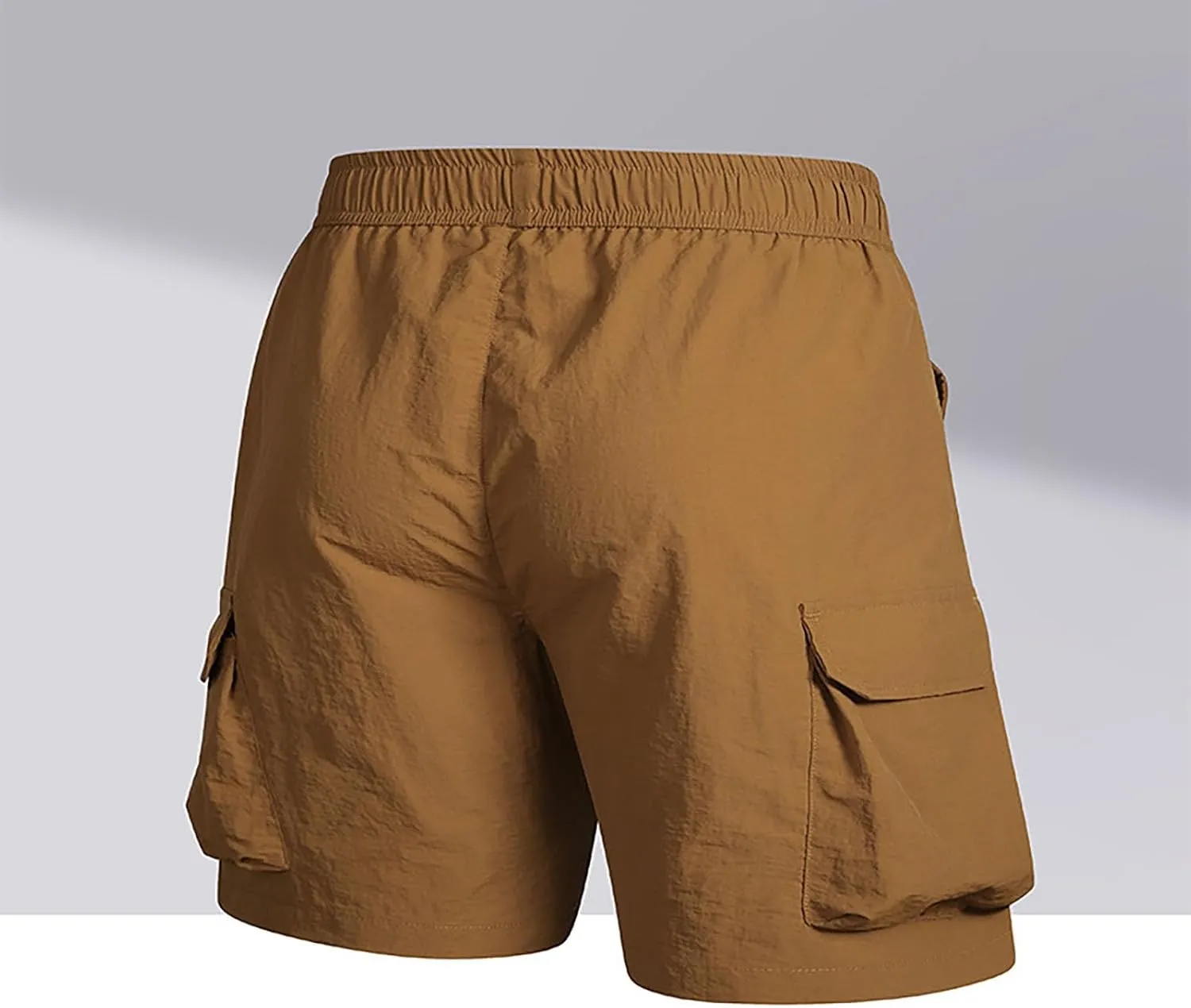Cargo Shorts for Men Stretch Waist Casual Loose Drawstring Quick Dry Hiking Tactical Outdoor Work Shorts Summer 2025