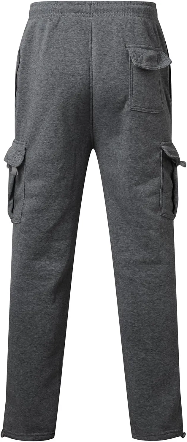 Cargo Sweatpants for Men Sports Casual Stretch Elastic Waist Drawstring Trousers Loose Fit Joggers with Pockets