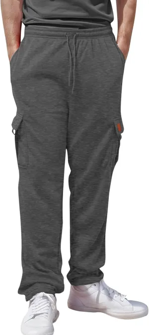 Cargo Sweatpants for Men Sports Casual Stretch Elastic Waist Drawstring Trousers Loose Fit Joggers with Pockets
