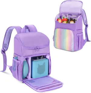 Carrying Backpack Compatible with Toniebox, Travel Bag for Audio Player Starter Set, Accessories Storage for Charger Headphone, 3 Clear Pockets for Figures Display, Purple (Bag Only) Patented Design