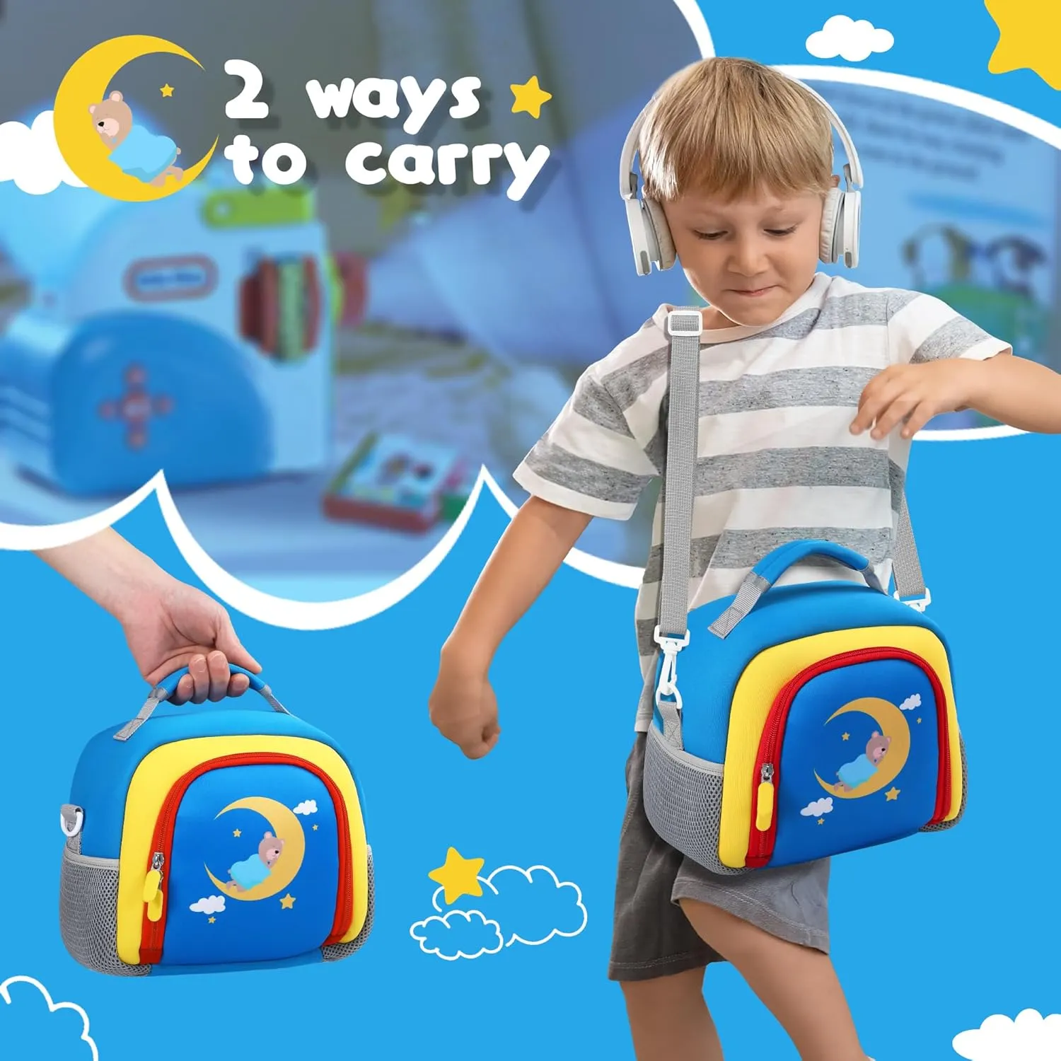 Carrying Bag Compatible with Little Tikes Story Machine Books Starter Set, Kids Toys Storage Case with Handle and Shoulder Strap for Little Tikes, Bag for Storybook Audio Play Character