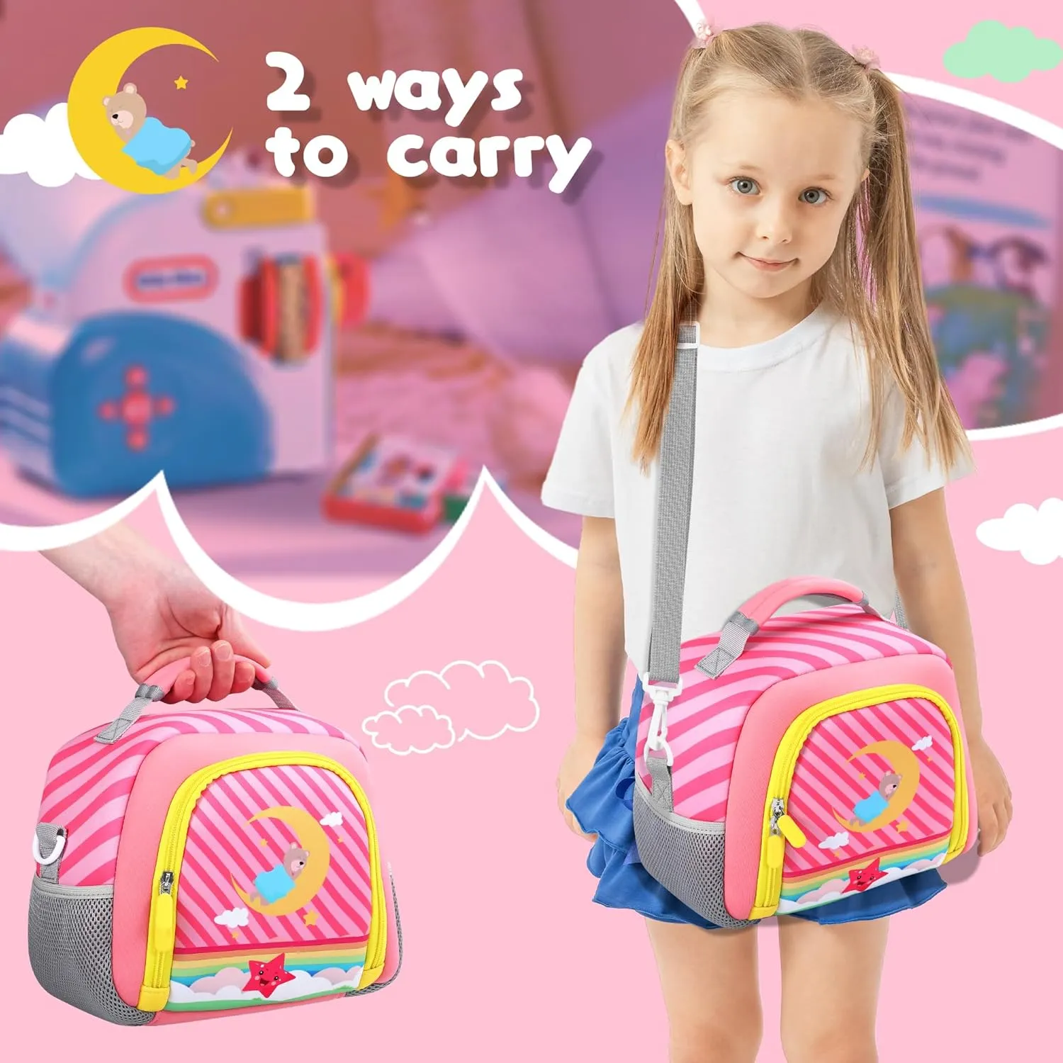 Carrying Bag Compatible with Little Tikes Story Machine Books Starter Set, Kids Toys Storage Case with Handle and Shoulder Strap for Little Tikes, Bag for Storybook Audio Play Character
