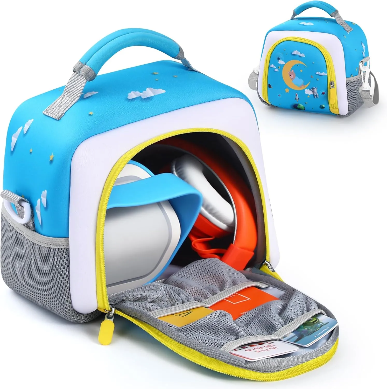 Carrying Bag Compatible with Yoto Player (3rd Generation), Kids Toys Storage Case with Handle and Shoulder Strap for Yoto Player, Detachable Bag for Bluetooth Audio Speaker