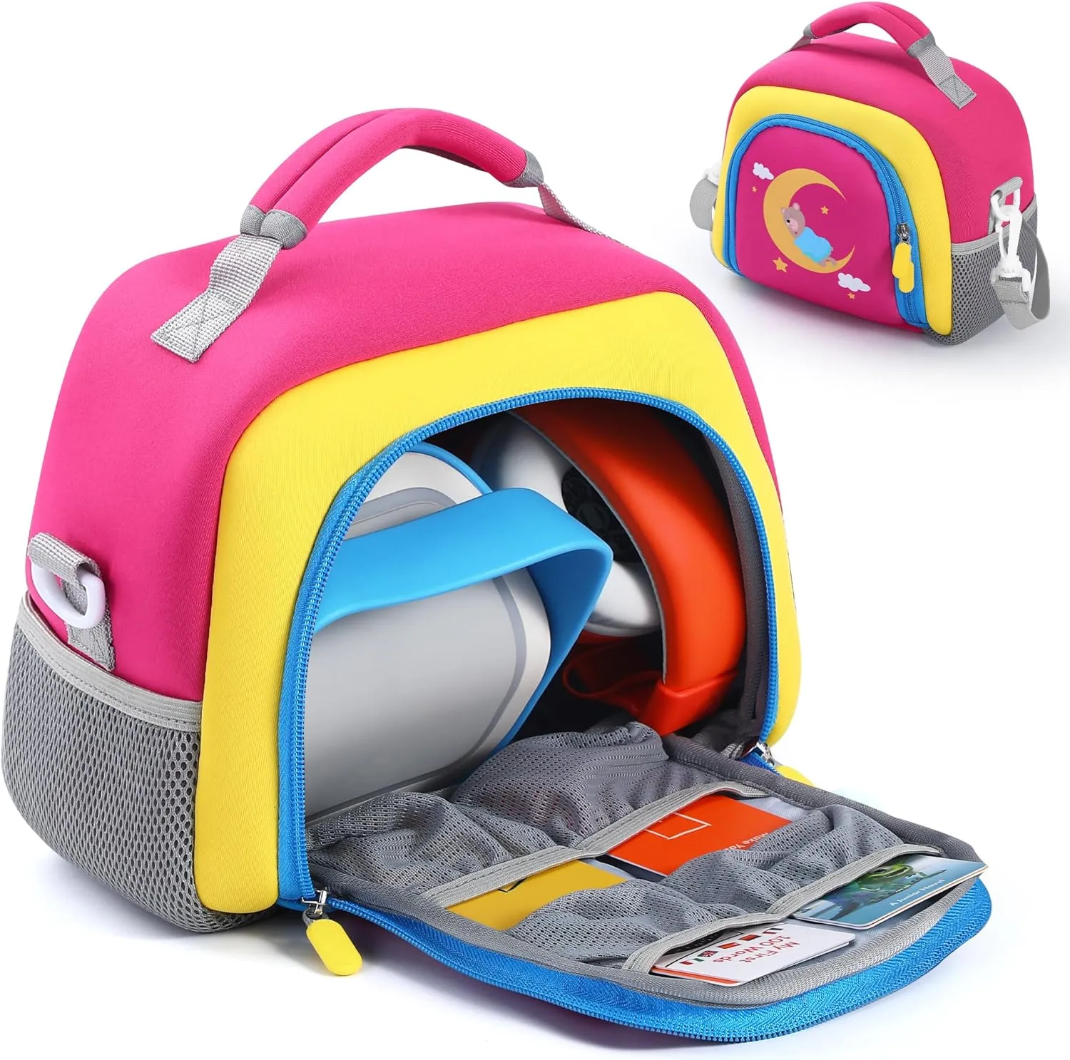 Carrying Bag Compatible with Yoto Player (3rd Generation), Kids Toys Storage Case with Handle and Shoulder Strap for Yoto Player, Detachable Bag for Bluetooth Audio Speaker