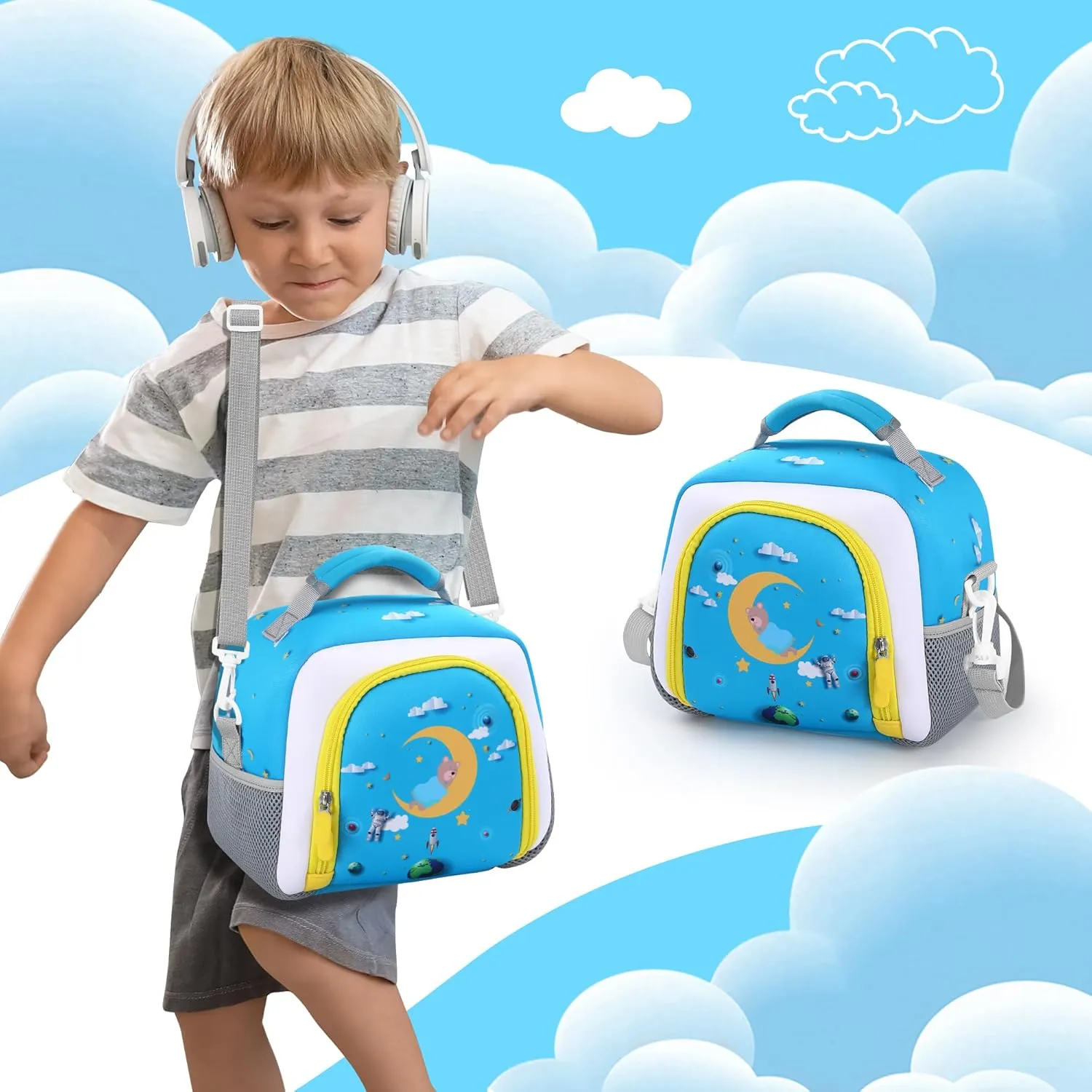 Carrying Bag Compatible with Yoto Player (3rd Generation), Kids Toys Storage Case with Handle and Shoulder Strap for Yoto Player, Detachable Bag for Bluetooth Audio Speaker