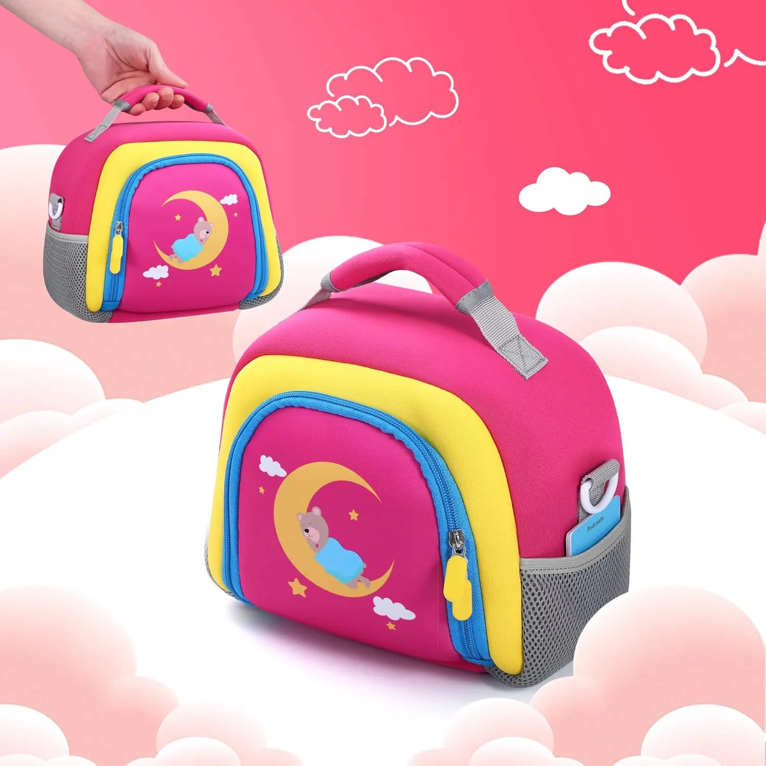 Carrying Bag Compatible with Yoto Player (3rd Generation), Kids Toys Storage Case with Handle and Shoulder Strap for Yoto Player, Detachable Bag for Bluetooth Audio Speaker