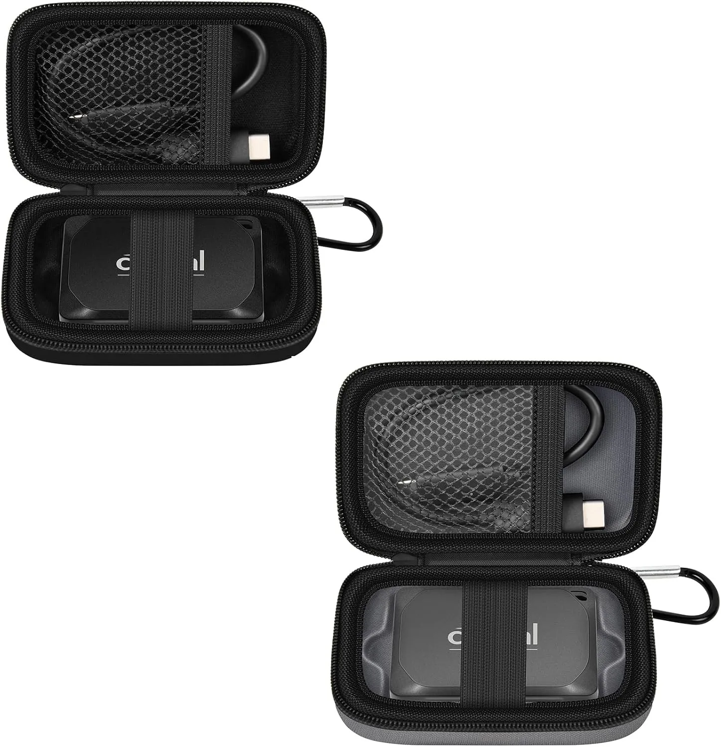 Carrying Case Compatible with Crucial X10/ X9 Pro 4TB/ 2TB/ 1TB Portable SSD, External Solid State Drive Hard Storage Holder Bag Fits for USB-C Cable (Box Only)-2 Pack