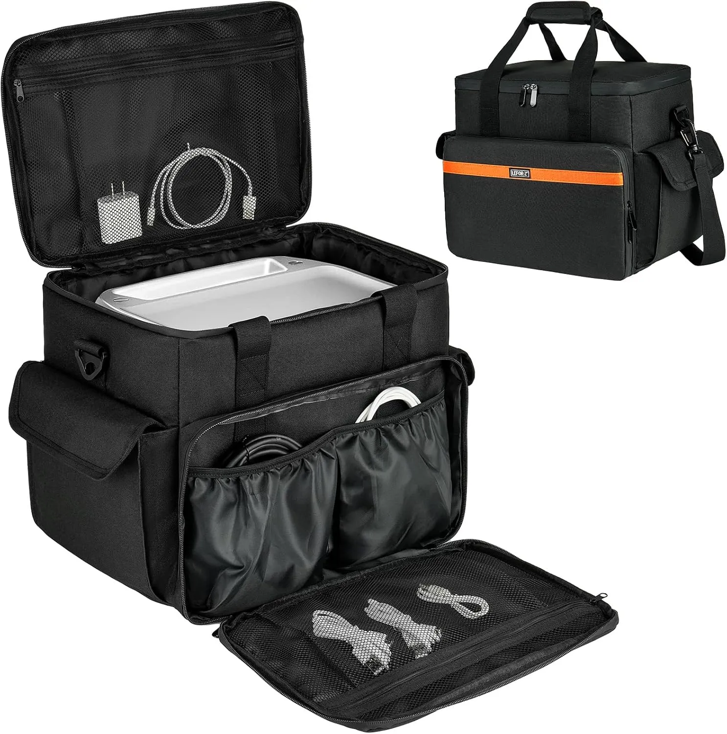 Carrying Case Compatible with ECOFLOW River 2/River 2 Max 500/River 2 Pro Portable Power Station,Storage Bag with Multiple Pockets for Charging Cable and Accessories(Bag Only)